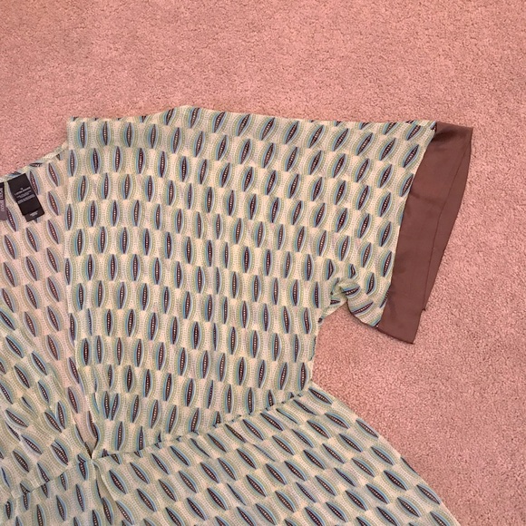 Bisou Bisou Sheer Cover Up Tunic Size 1X Green Brown Swim Cover Up Kimono - Picture 7 of 8